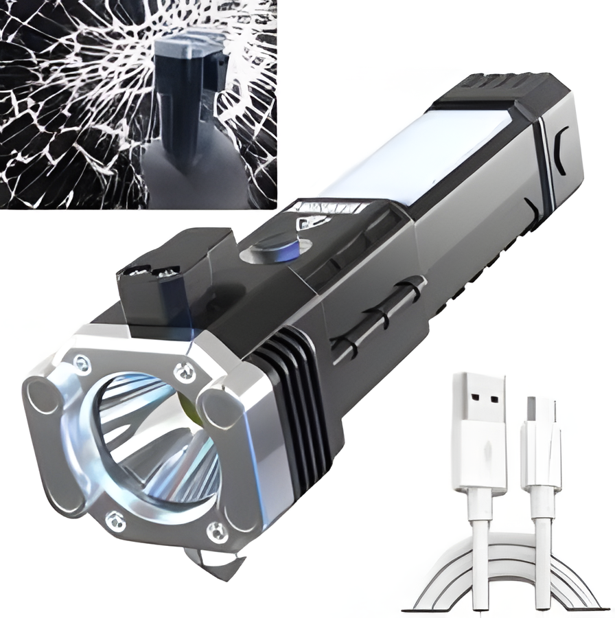 Emergency Hammer Flashlight ā Safety Escape Tool for Cars