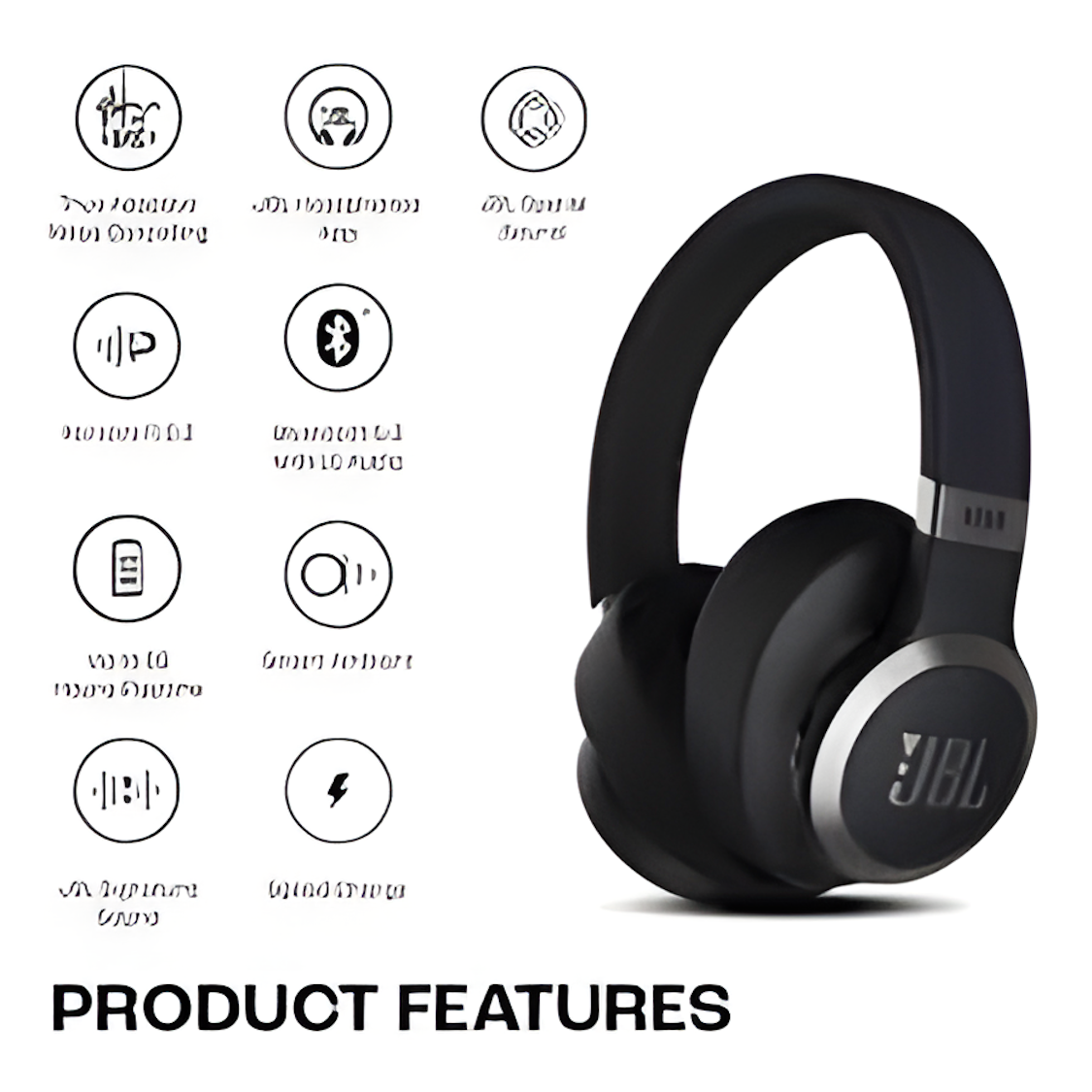JBL Live 770NC Wireless Over-Ear Bluetooth Headphones with Adaptive Noise Cancelling, 65H Battery & Premium Sound