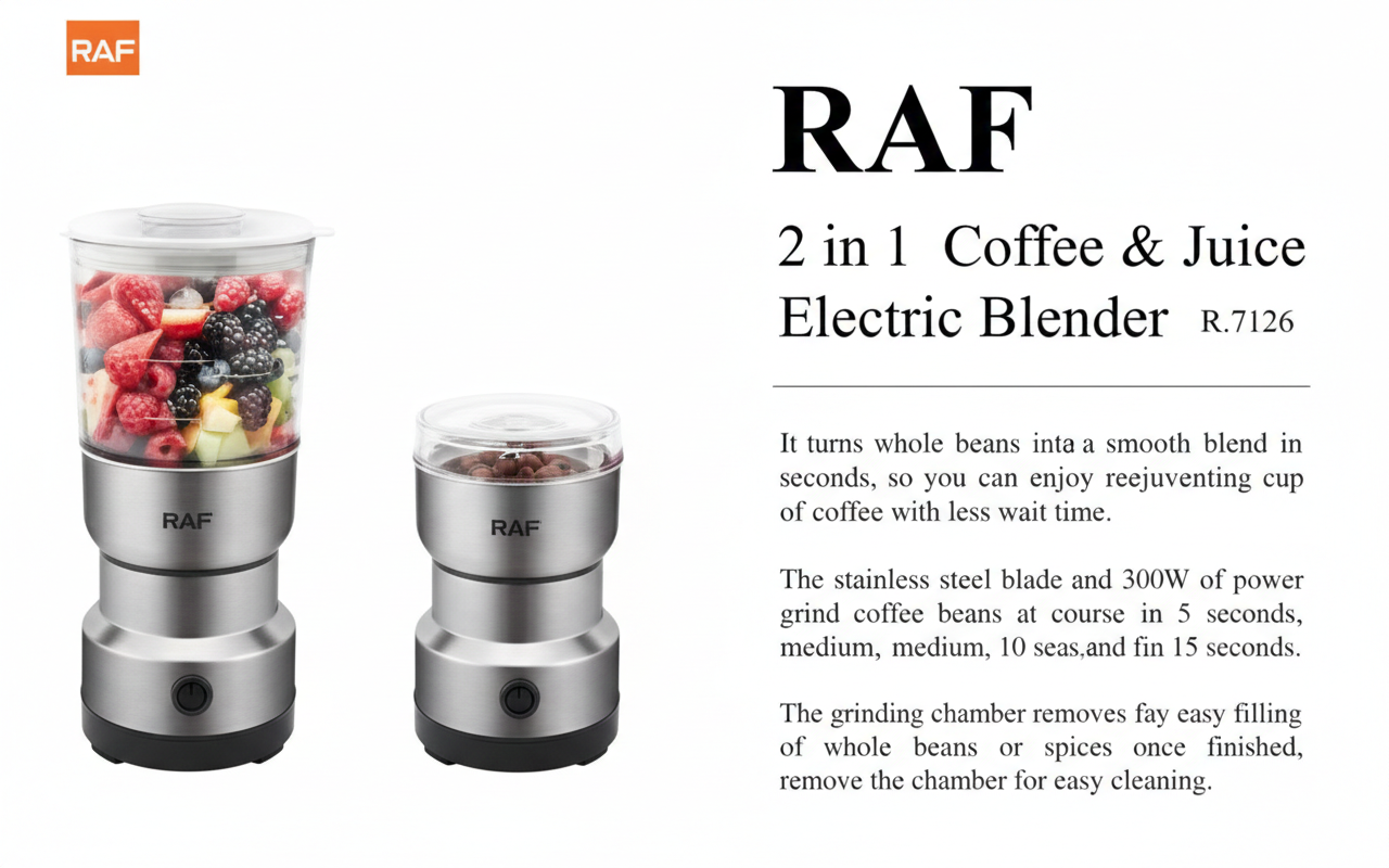 RAF 2 in 1 Electric Blender – Coffee Grinder & Juice Maker Combo