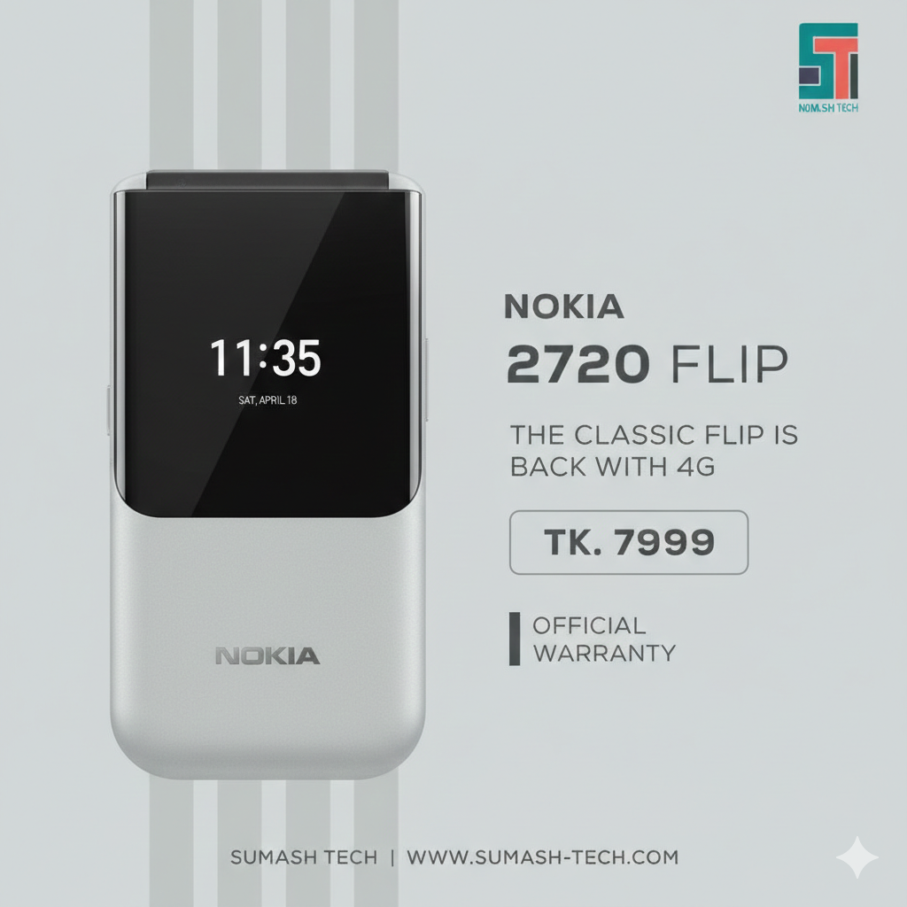 Nokia 2720 Flip (4G LTE) - Unlocked Retro Flip Phone with Long Battery Life