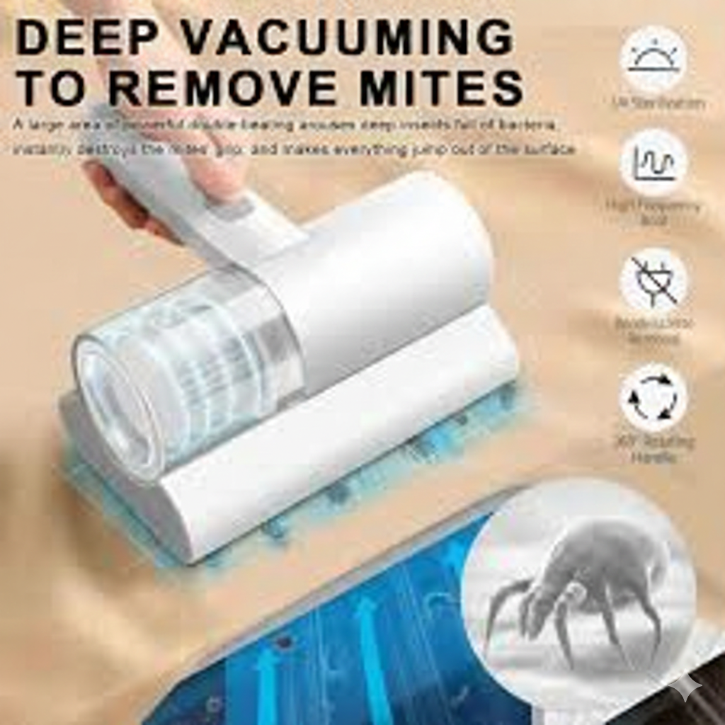 Wireless UV-C Mite Remover & Bed Vacuum - Handheld Mattress & Sofa Cleaner