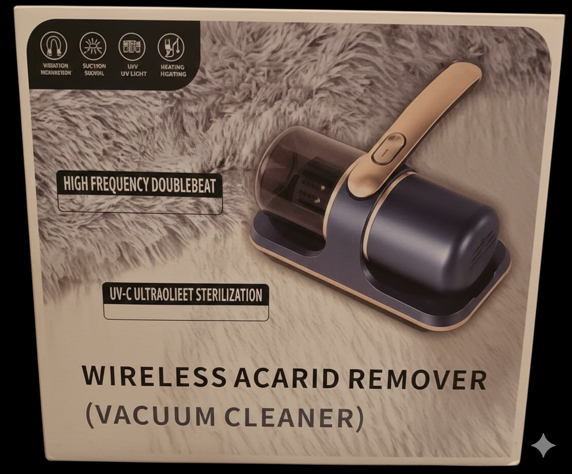 Wireless UV-C Mite Remover & Bed Vacuum - Handheld Mattress & Sofa Cleaner