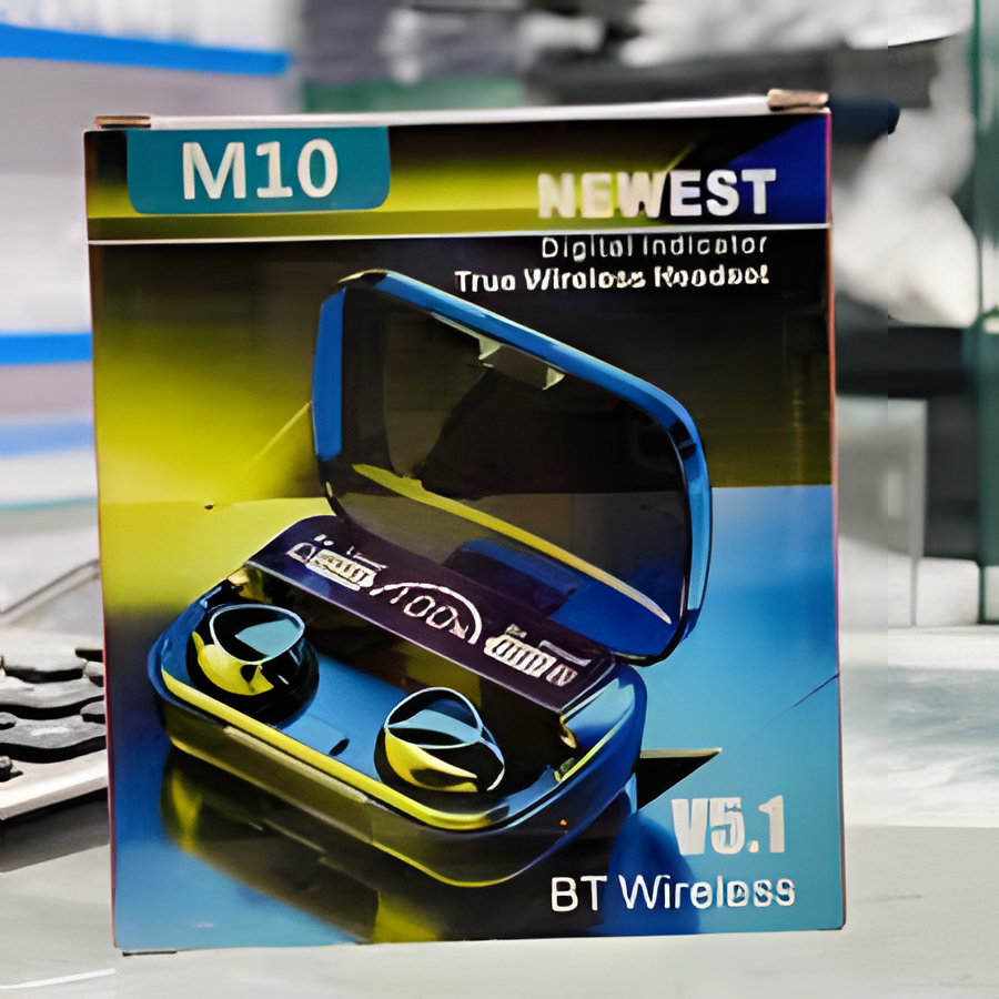 M10 Wireless Earbuds – Deep Bass, Touch Control & LED Display