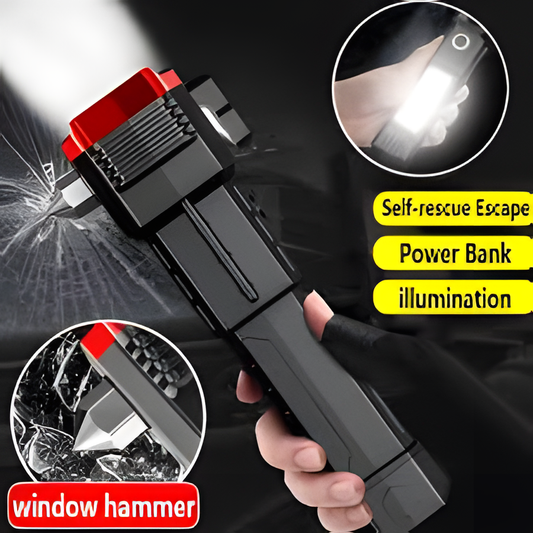 Emergency Hammer Flashlight – Safety Escape Tool for Cars
