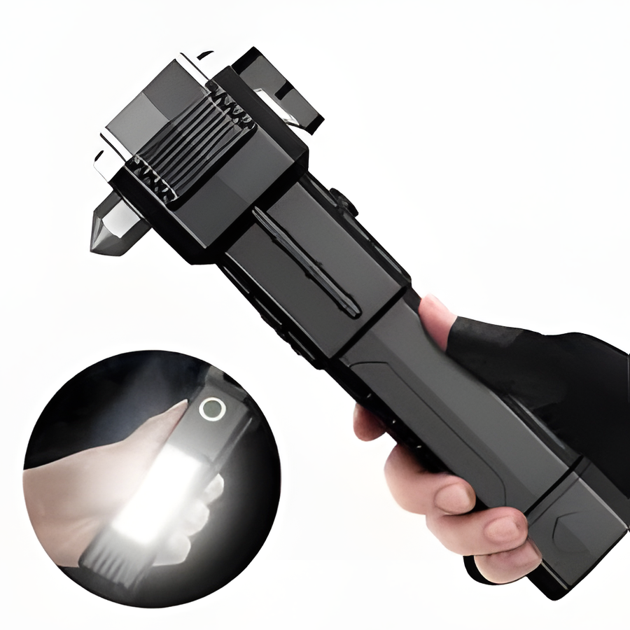 Emergency Hammer Flashlight – Safety Escape Tool for Cars