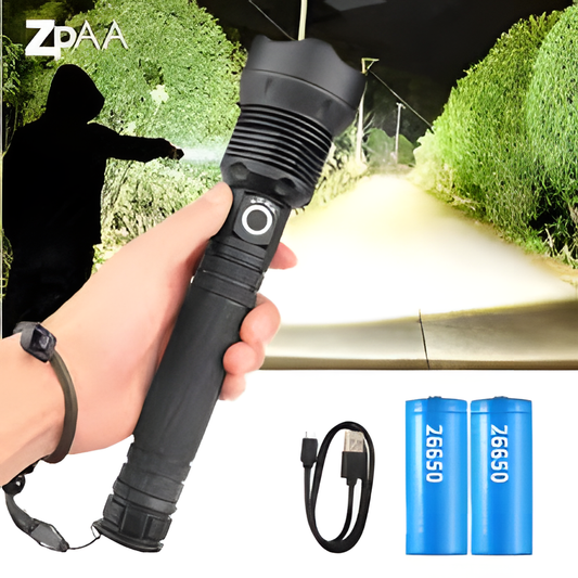 P50 Long Range 9000-Lumens LED Rechargeable Super Bright....P50 LED Flashlight – 9000 Lumens, Long Range & USB Rechargeable