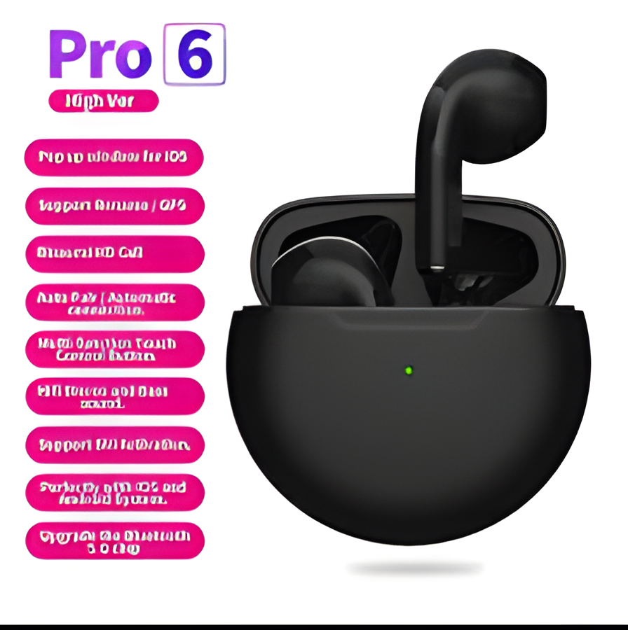 Air Pro 6 Wireless Earbuds – Touch Control, HD Sound & Charging Case