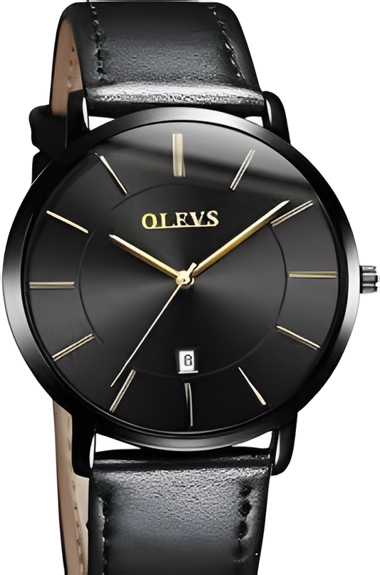 OLEVS Leather Watch – Classic Luxury Design with Premium Leather Strap